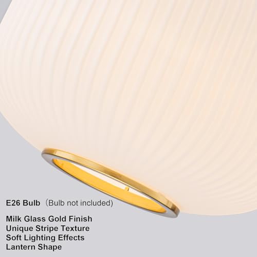 EDSILIVE White Glass Pendant Lights Kitchen Island 11.81" Antique Lantern White Glass Hanging Ceiling Light Fixture with Adjustable Wire for Dining Room Kitchen Table