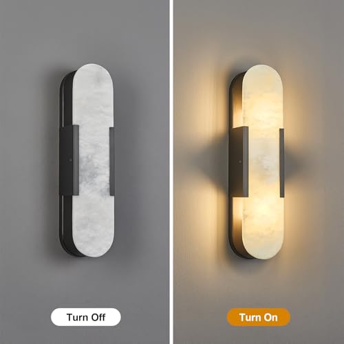 Natural Alabaster Wall Sconces Set of Two (2 Count)