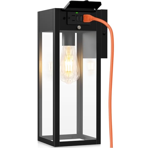 Large Porch Lights with GFCI Outlet