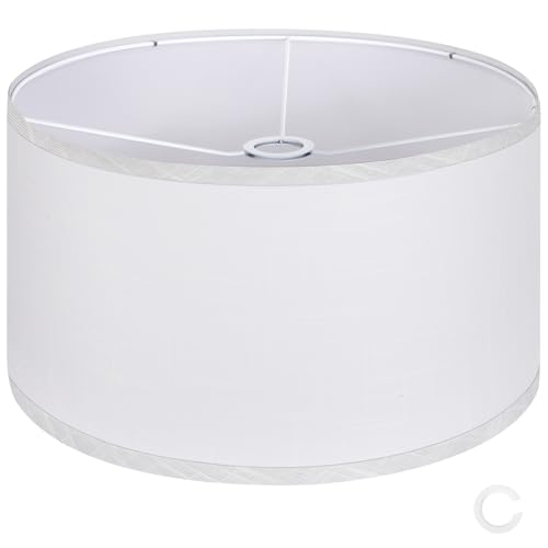 White Large Drum Lamp Shades for Floor Lamps