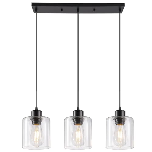 3 Light Black Pendant Light Kitchen Island Dinning Room
