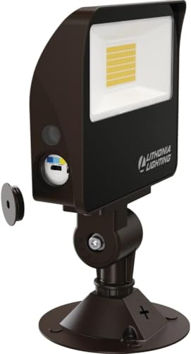 All-in-One LED Flood Light, Waterproof LED Outdoor Light Fixture with Adjustable Color Temperature, Knuckle Mount Dusk to Dawn Outdoor Lighting, MVOLT (ESXF1)
