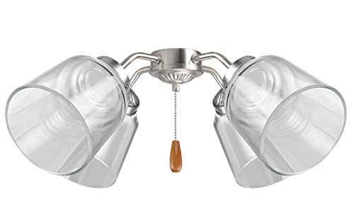 23175-60-4, Contemporary Clear Ceiling Fan Replacement Glass Shade, 2-1/8" Fitter, Size: 4" D x 4-3/4" H, 4Pcs/Pack (4 Count)