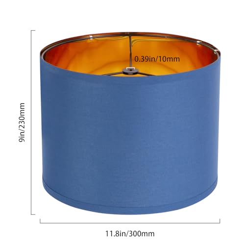 Black Lamp Shades Drum Set Of 2 Medium Gold 12 (2 Count)