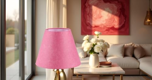 56043 Empire Uno Lamp Shade in Rose Red Parchment Wrinkled Paper