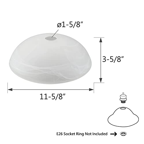 23099 11 Alabaster Contemporary Replacement Glass Shade for Medium Base Socket Torchiere Lamp