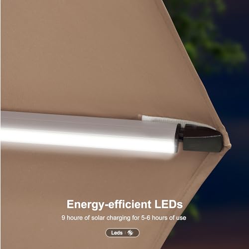 Cantilever Umbrella 12ft Solar LED Light Double Top (12 Feet)