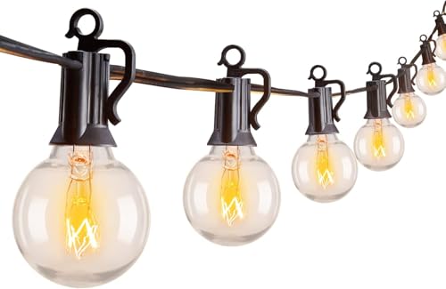 Outdoor String Lights 30FT Patio Lights with 25 Edison Glass Bulb (25 Feet)