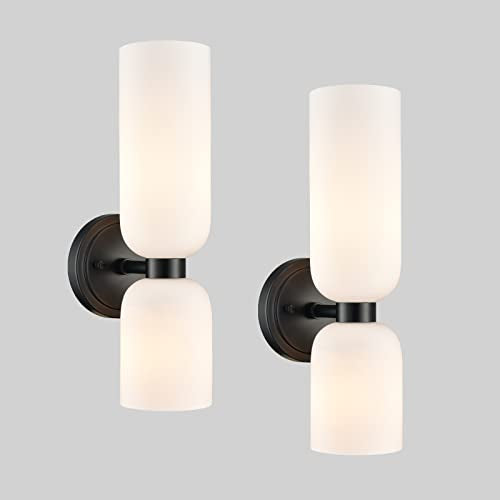 Black Wall Sconces Set of 2 Modern Farmhouse 2 (2 Count)