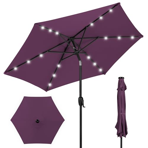 7.5ft Solar Umbrella LED Lighted Patio Umbrella