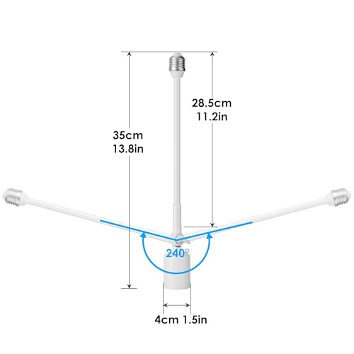 2 Pack E26 Light Socket Extender