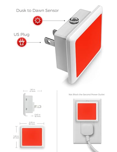 Red Night Lights Plug into Wall 2 (2 Count)
