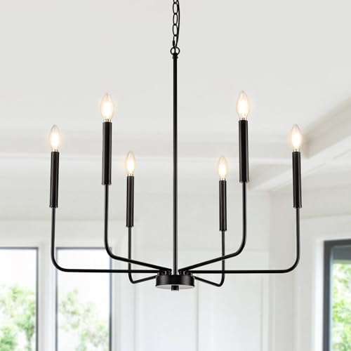 6 Light Black Farmhouse Chandelier