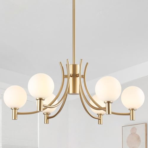 6 Light Gold Modern Sputnik Chandelier