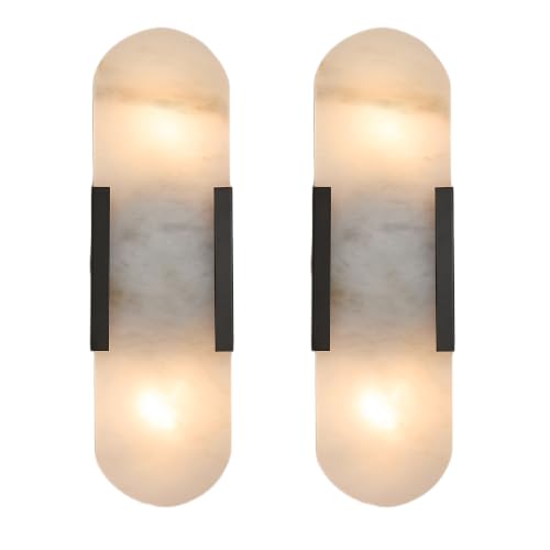 Modern Alabaster Wall Sconce Set of 2