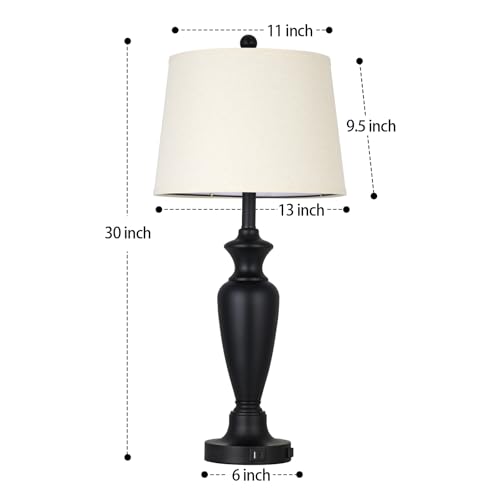 30" Tall Black Table Lamps Set of 2 for Living Room (2 Count)