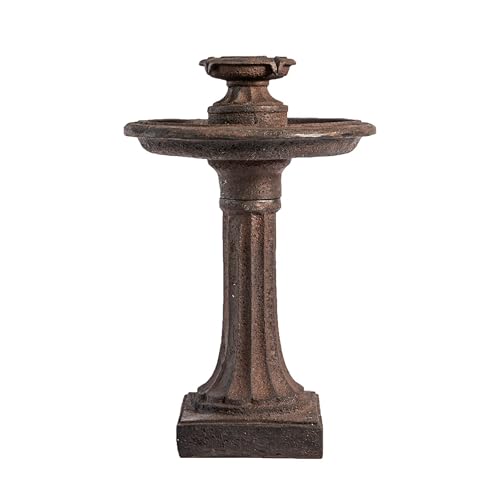 28" Solar Outdoor Bird Bath Water Fountain with Pump