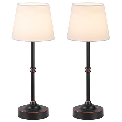 Rechargeable Cordless Table Lamp Antique Black (2 Count)
