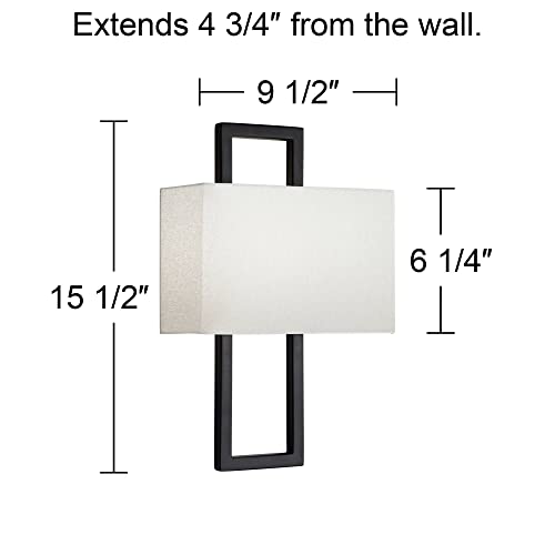 Modena 15 1 2" High Black Wall Sconce Set of 2 Modern Light Fixture (2 Count)