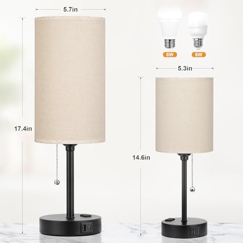 17in Bedside Table Lamp for Bedroom