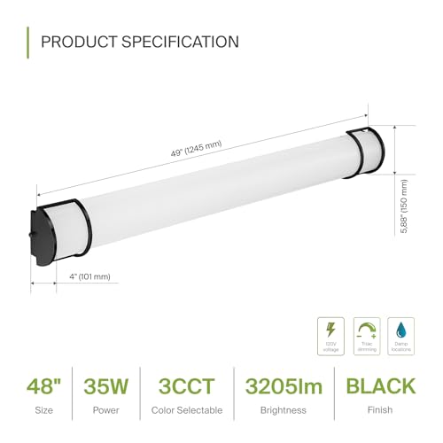 LED 48" Vanity Flush Mount Light Fixture