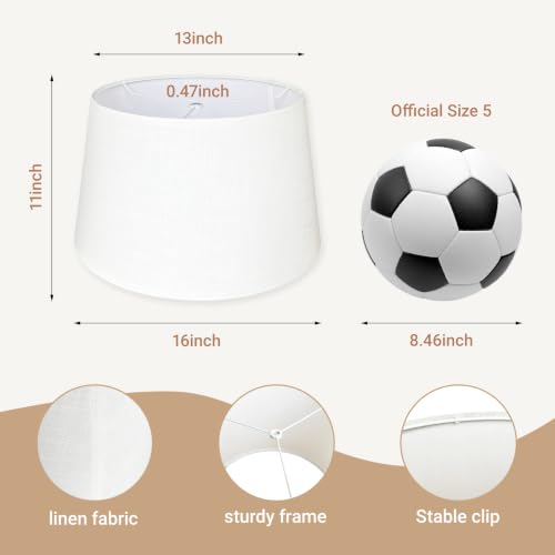 White Large Drum Lamp Shades Set of 2 (2 Count)