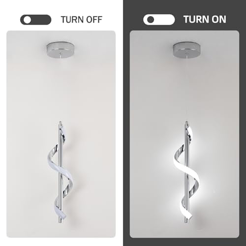3 Packs Modern Spiral Led Pendant Light Fixture (3 Count)