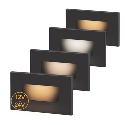 12V-24V AC/DC Low-Voltage LED Step Lights, 3CCT, 4-Pack (4 Count)