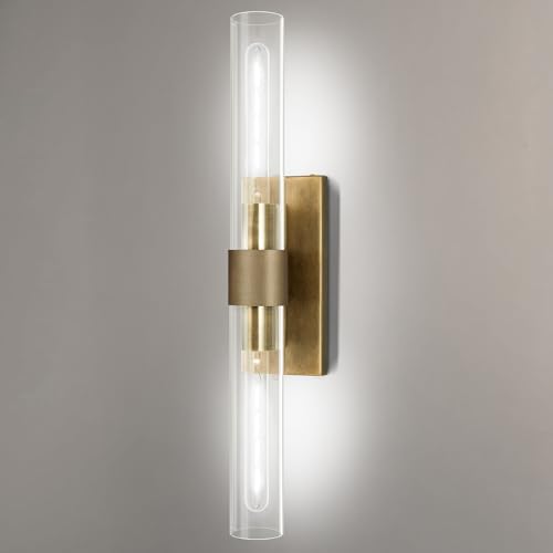 22.8" Knurled Brass Wall Sconces