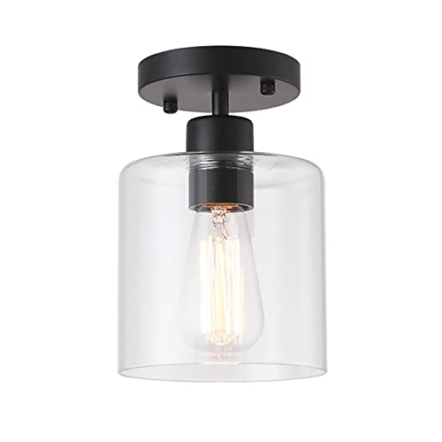 Black Modern Semi Flush Mount Ceiling Light