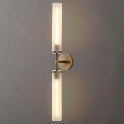 30" 2 Lights Hardwired Frosted Glass Bathroom Wall Sconces