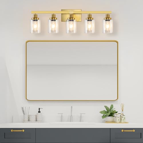 5 Light Gold Bathroom Vanity Light