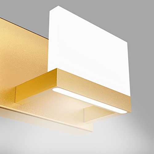 Gold Vanity Lights for Bathroom Modern LED 6 Lights Bathroom Vanity Lights Up and Down Wall Light Fixtures 6000K