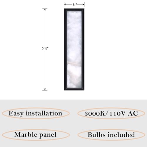 2 Pack 24 Inch Natural Alabaster Bathroom 20W (2 Count)