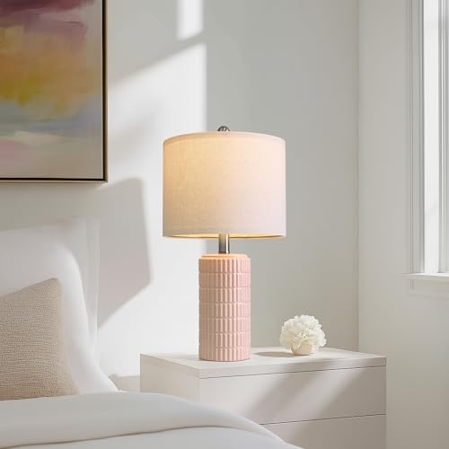 20.75" Pink Ceramic Table Lamps Set of 2 (2 Count)