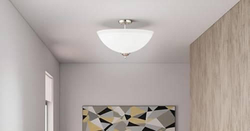25015-76-1 Replacement Frosted with Diamond Pattern Glass shade for Flush Mount or Semi-Flush Mount, 1/2" Center Hole, 11-7/8" Diameter x 3-5/8" Height