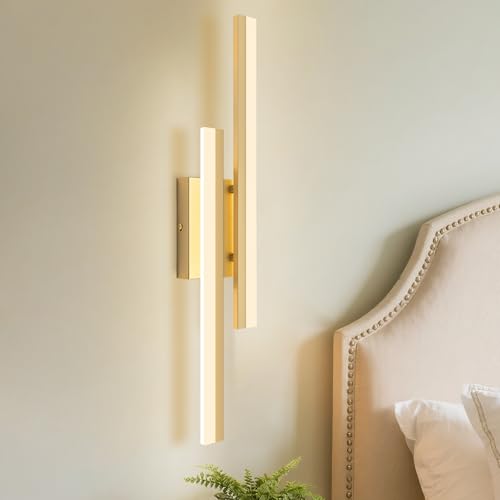 LED Wall Sconce Gold Modern Remote Wall Light Fixtures for Living Room
