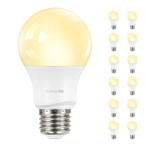 A19 LED Light Bulbs Dimmable (12 Count)