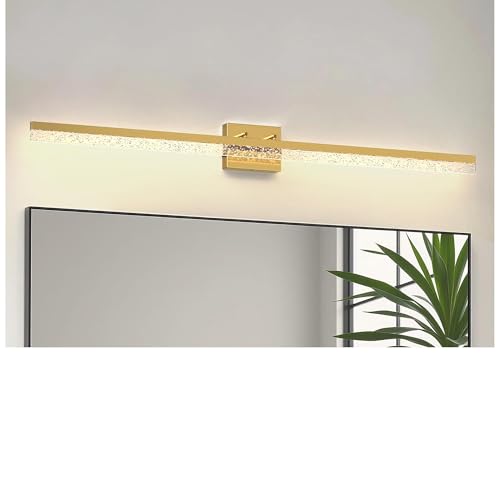 48 Inch Gold Vanity Light Bar Over Mirror Acrylic Shade 3CCT
