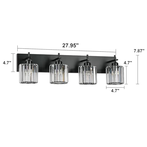 Black Crystal Bathroom Vanity Lights