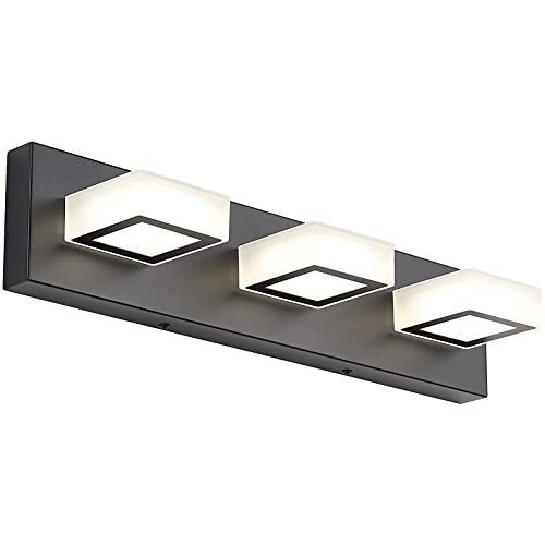 Black Bathroom Vanity Lights 3 Lights Acrylic Modern LED Black Vanity Lights for Bathroom