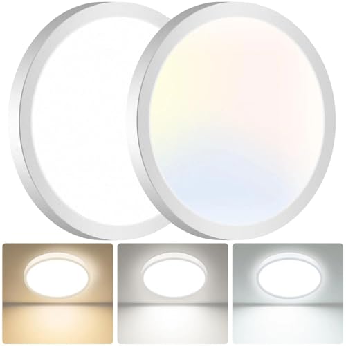 2Pack 15.8INCH Big Dimmable Flush Mount Ceiling Light Fixture White (2 Count)
