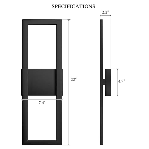 22" Modern Outdoor Wall Lights