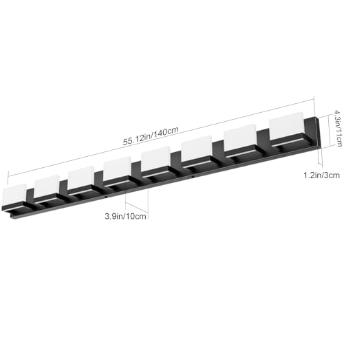 8 Lights Modern LED Black Vanity Light for Bathroom Wall Light Up and Down LED Bathroom Light Fixtures Over Mirror (8 Count)