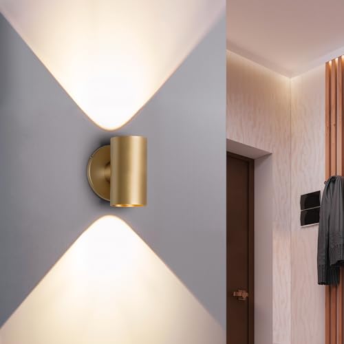 Indoor Wall Sconce Bright Up Down Movie Theater Wall Lights Gold