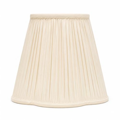 BS-754-14EG Bottom Scallop Gather Pleat Basic Lamp Shade, 7 x 14 x 11.5, Eggshell
