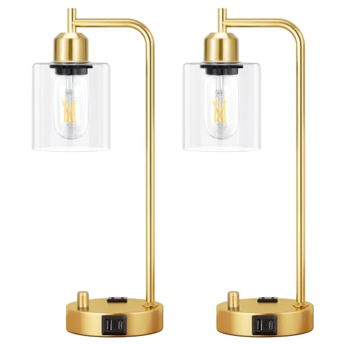 Industrial Table Lamp for Bedroom Set of 2 (2 Count)