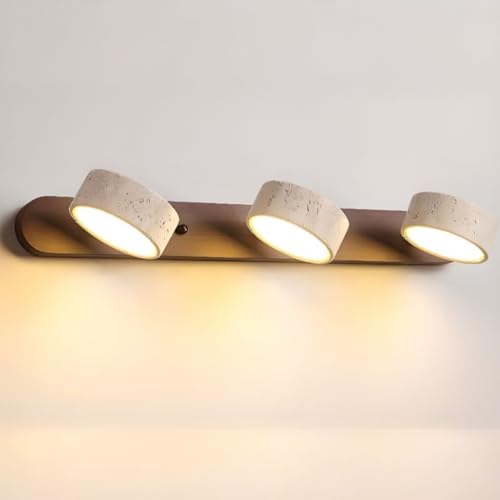 Dark Wood Farmhouse Bathroom Vanity Light Natural Stone Shade (3 Count)