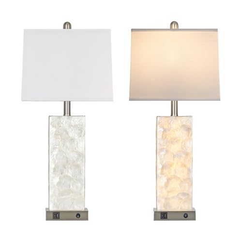 28" Coastal Table Lamps for Living Room Set of 2 (2 Count)