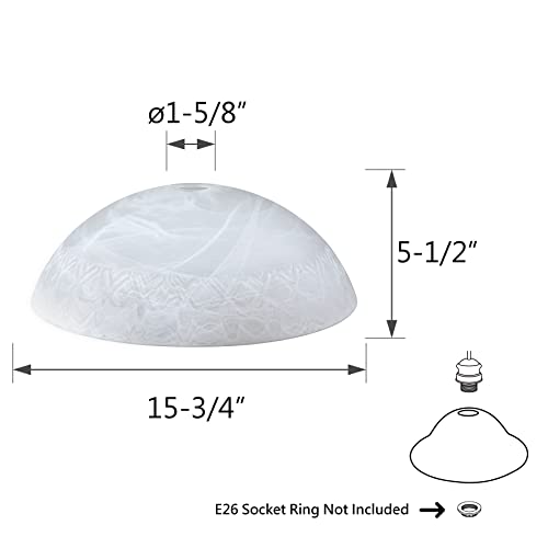 23134 11A Etched Alabaster Shade for Medium Base Socket Torchiere